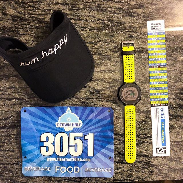 No full #raceflatlay because technically this is an 18-miler for me. Running 5 miles on my own at 7am and then starting the @fleetfeetsportstulsa t-town half. Last and final long run until @bostonmarathon. Major thank you to @route66marathon for helping … ift.tt/2IjPRJb