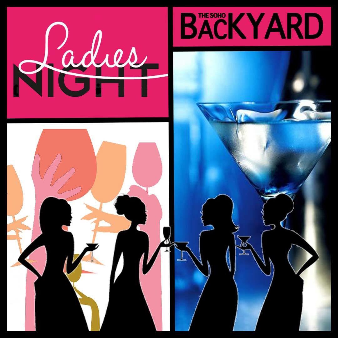 TheSohoBackyard's tweet photo. Ladies night at the Backyard $5 Martinis and 1/2 off tappas 7-close #ladiesnight #Sohobackyard https://t.co/4wgTfPJmD6