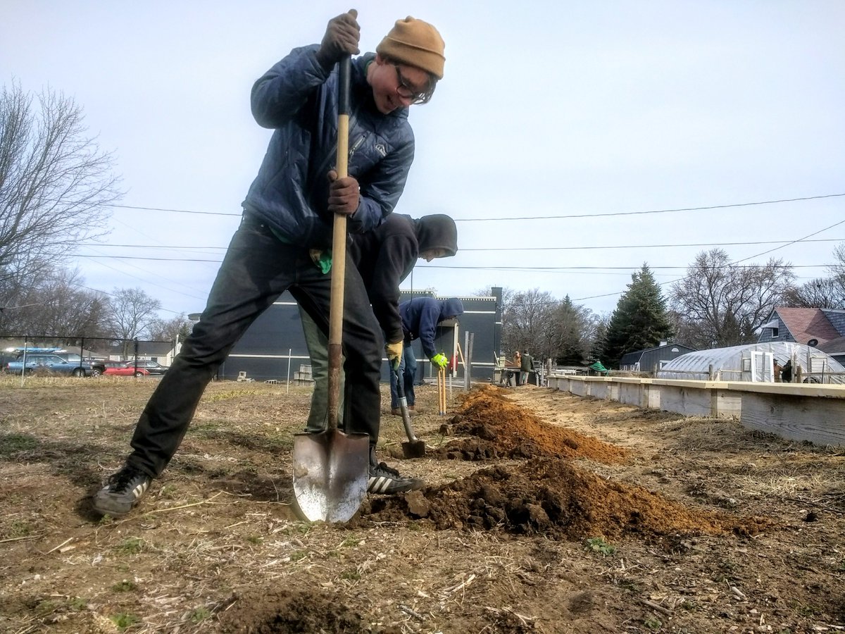 Traditional spring digging at the Growth Center. #shovelready #peoplepower
