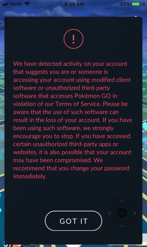 ✨ Pokémon GO ✪ on Twitter: "If you got Red like this, don't open your account for 2 weeks. If it was only warning, it would stay for a week.