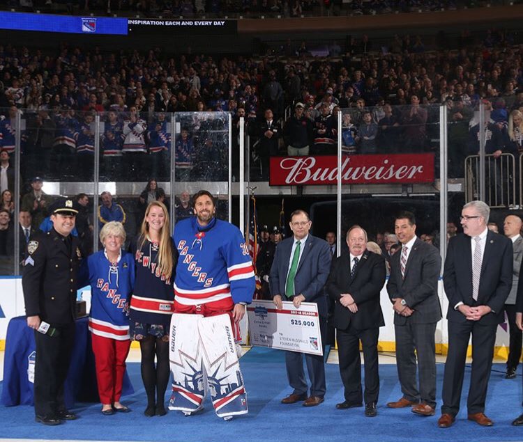 Thank you!! Very proud to receive this award. Your support means so much.  #NYR #StevenMcDonald 