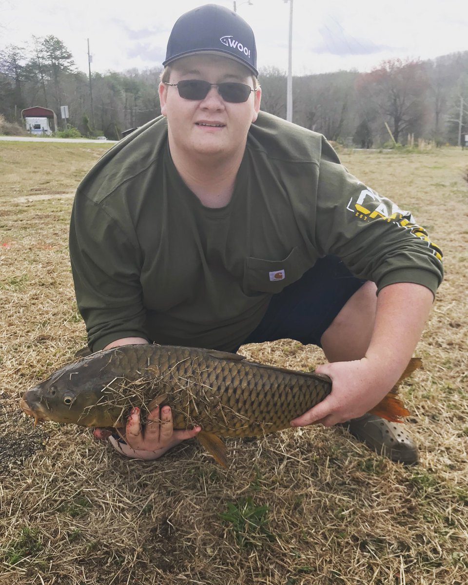 Had a good time carp fishing today caught my first one.I had a well spent birthday them some friends and fishing.Plus I’m reping some WOOTungsten gear.#dontquit #quitersneverwin