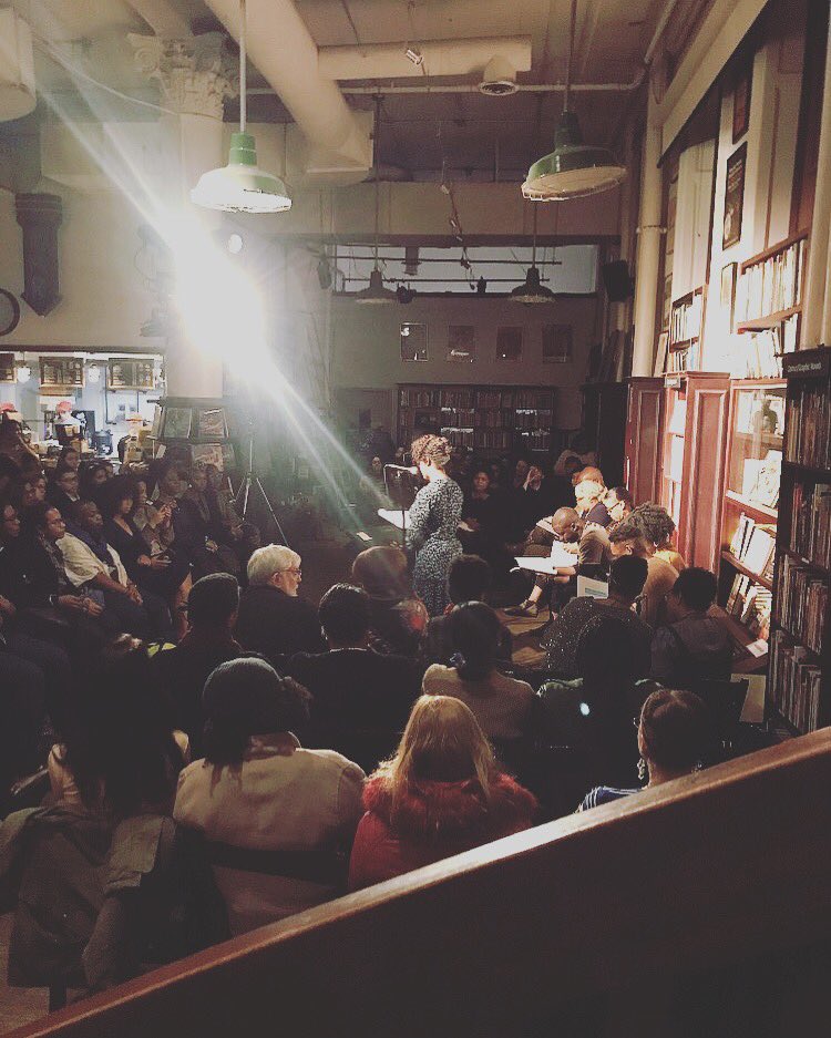 success. thank you @wellreadblkgirl @HousingWorksBks @femmecinephile @edwidgedanticat & all who came out tonite. 💙💙💙💙💙