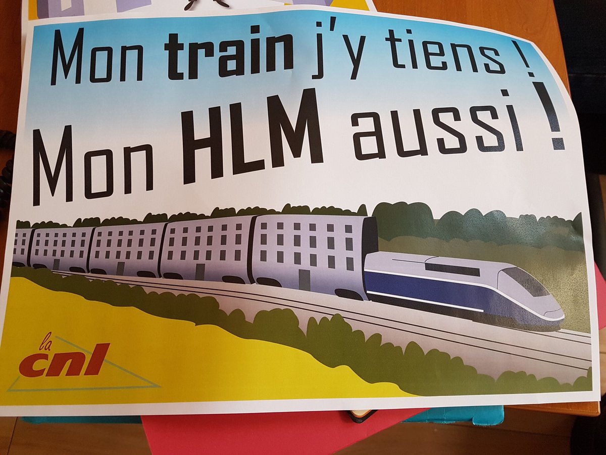BatailleDuRail's tweet photo. Convergence des luttes ! Magnifique affiche de la @La_CNL : #MonTrainJyTiens, Mon HLM aussi ! https://t.co/EBbI8PeLRu