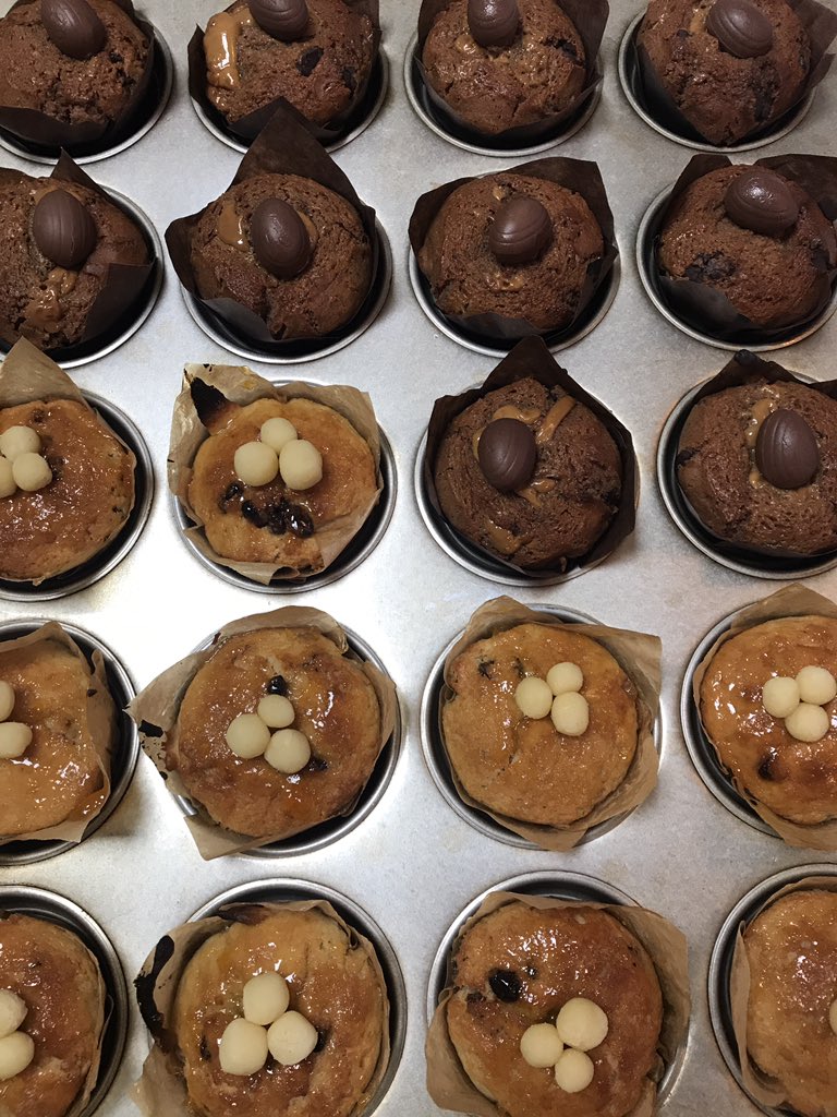 #chocolatechip caramel and #simnel #sourdough muffins. Well it is Easter #HappyEaster