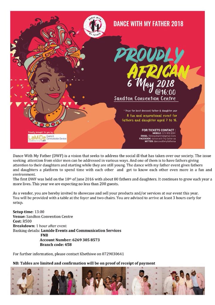 dwfSA's tweet photo. Interested in selling/showcasing your products and/or services at #DWF2018 ? Details below. #ProudlyAfrican #DWF2018 #SandtonConventionCentre https://t.co/HY74WNUpaK