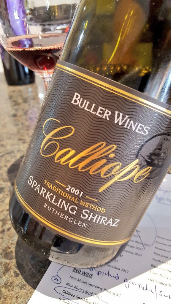 AustWineTasting's tweet photo. Buller Wines Calliope Rutherglen Sparkling Shiraz 2001 @bullerwines @WineRutherglen @winewankers @GlassOfBubbly Love a great Aussie Sparkling Red over Easter. BT https://t.co/YfSr3p6yJh