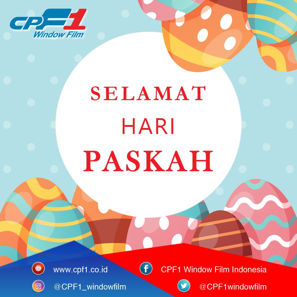 CPF1WindowFilm's tweet image. Selamat Memperingati HARI PASKAH bagi sobat CPF1 yang merayakannya.
.
The Most Valuable Window Film
.
#CPF1 #WindowFilm #Otomotif #Car #Accessories #UVrejected #TSER #CPF1 #iims #GoodFriday #JumatAgung #Happyeaster   #HariPaskah
