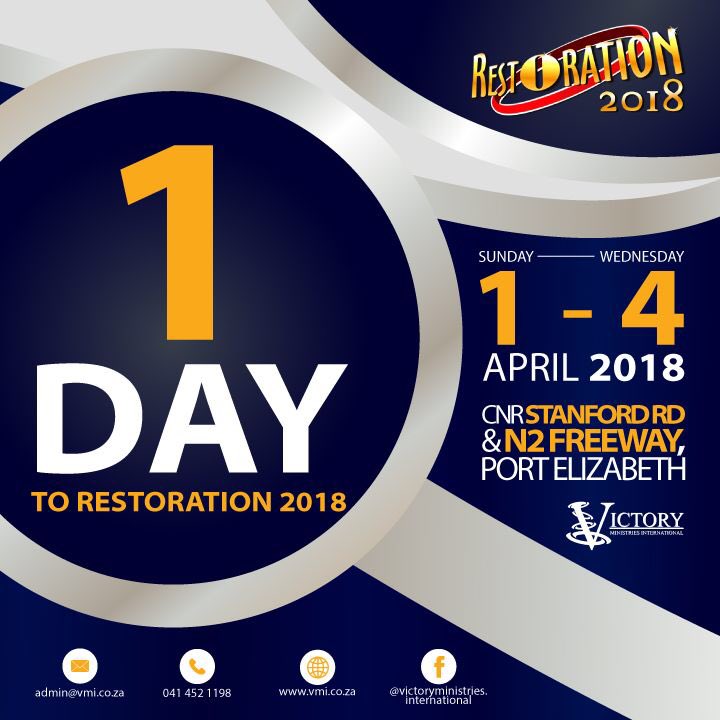 JeromeLiberty's tweet photo. β’ 1 day to go β’
#Restoration2018
#ItsTimeForRestoration @VMIChurch https://t.co/YeaNO1Y9tU
