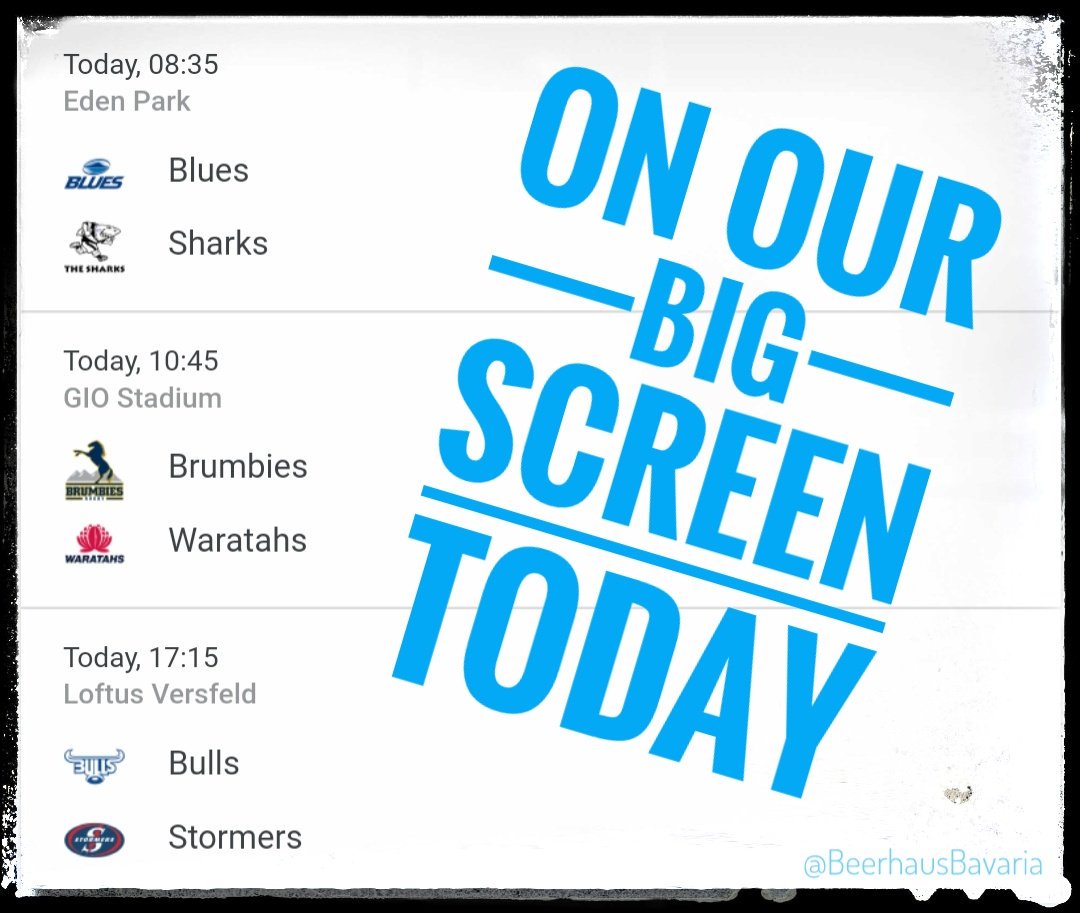 Big screen rugby.
R50 Brandy Special.
South African Gees with great German food!

Sounds good, right?