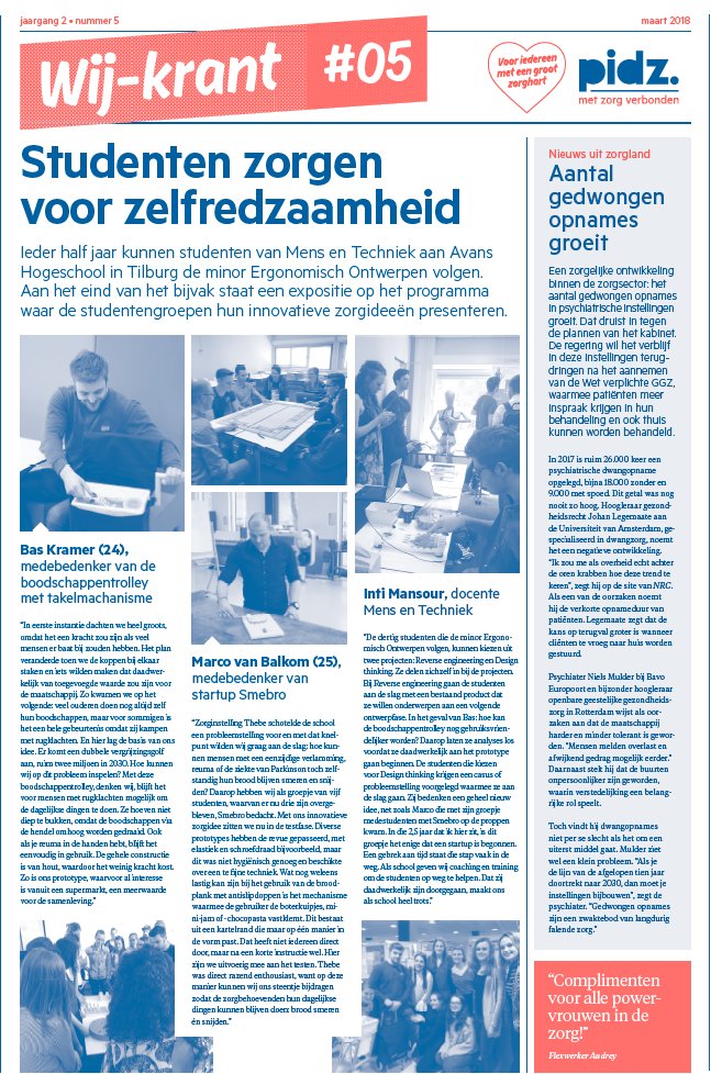 pidzzorg's tweet photo. Na een kwartaal van interviewen, schrijven en redigeren ploft de Wij-krant vandaag weer op de mat. #wijkrant #zorg #Pasen @woutfassbender @viaStorycom https://t.co/3pDQ1D0fyB