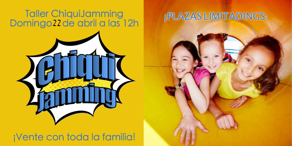 [OCIO EN FAMILIA] Nuevo Taller #ChiquiJamming para #niños y #familias ►#Domingo 22 abril 😊  Plazas son limitadings. ¡Apúntate con los peques! 📮 cursoschiquijamming@gmail.com ► ow.ly/ryeh30j5Zu1 #quehacernMadrid #ocioenfamilia #conniños #Madrid #improvisación