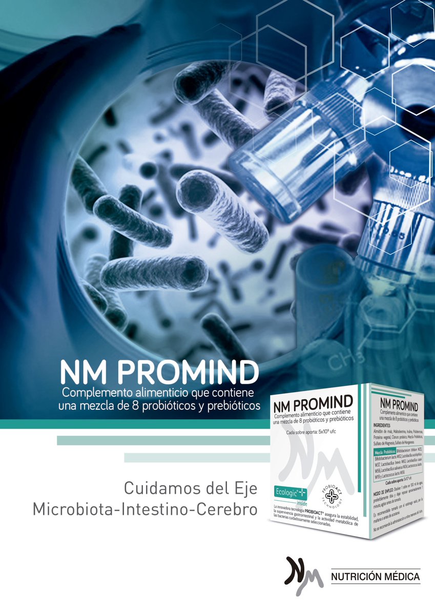 CantabriaLabsNM's tweet photo. NM PROMIND es la primera fórmula probiótica que ha demostrado en estudios clínicos mejorar el estado de ánimo y ser una alternativa de tratamiento en la #depresión. #NM siempre innovando en sus nuevos lanzamientos...
#felizsabado
#salud https://t.co/k2w4bW4QVj