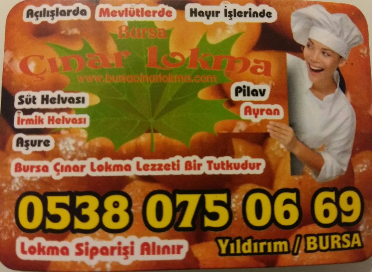 Bursa Çınar Lokma bursalokmacim.com 
Pazar günü saat 14:00 da Barakfaki de lokma etkinliği yapılacaktır