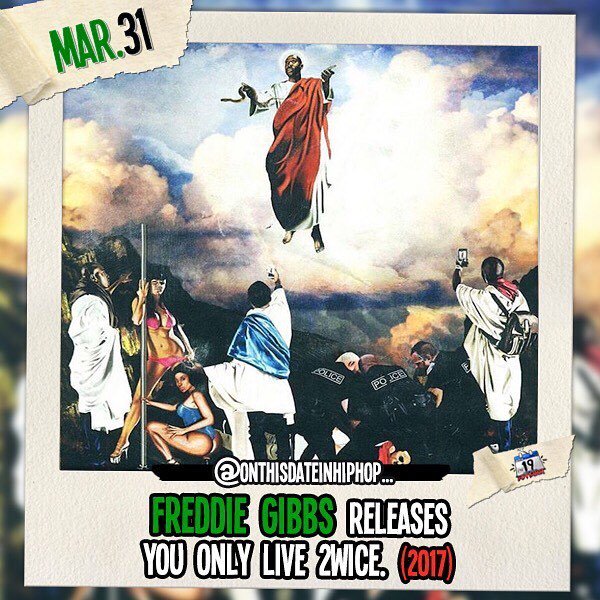 #OnThisDateInHipHop, @FreddieGibbs released his 3rd album #YouOnlyLive2wice. Led by #CrushedGlass, #FreddieGibbs' album would peak at #124 on the #2pac 200. #NoTypo ift.tt/2pSDOeT