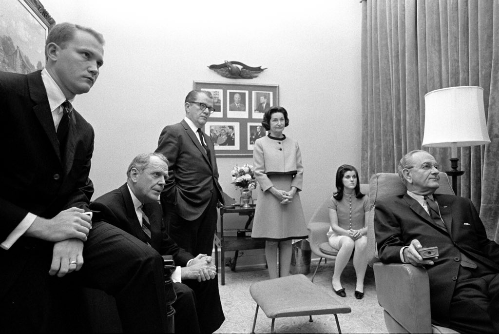 More from our #TodayInHistory 📷 flashback, March 31, 1968: President Johnson, his family, and advisors watch the news coverage of his address.