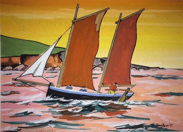 Thrilled when I opened my post this morning to receive this great painting of a #fishing lugger from one of my favourite French artists, Jacques Dubuit. Check him out at jacques.dubuit.fr