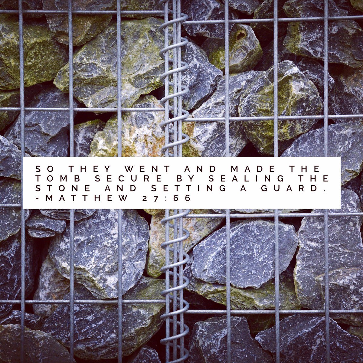 “Vain the stone, the watch, the seal; Christ has burst the gates of hell. Death in vain forbids His rise; Christ has opened Paradise.” There is no stone big enough, no seal strong enough, no army powerful enough to keep God from fulfilling His purposes in His Son. #sundayscoming