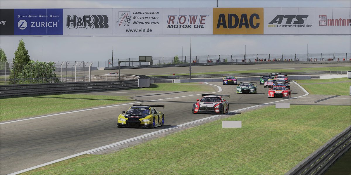 BerlinSimSport's tweet photo. #VLN2 is underway! 7 cars are wearing our colors in today's race. 2 GT3s, 2 KIAs, 2 Mazdas and one Porsche. https://t.co/FikFuAAvIS