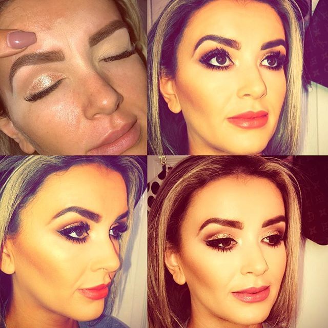 How I love doing this gals #makeup 💕 How gorgeous is this face? 😍 
We did #eyelashextensions to start today &amp; then makeup 💄 💋 The first pict shows the pigment of <a href="/lunabylisa/">LUNA by Lisa Jordan</a> eye glitter with one application!  <a href="/bperfectbrendan/">bperfectbrendan</a> primer to start 
<a href="/hudabe/">huda a</a>… ift.tt/2uzR115