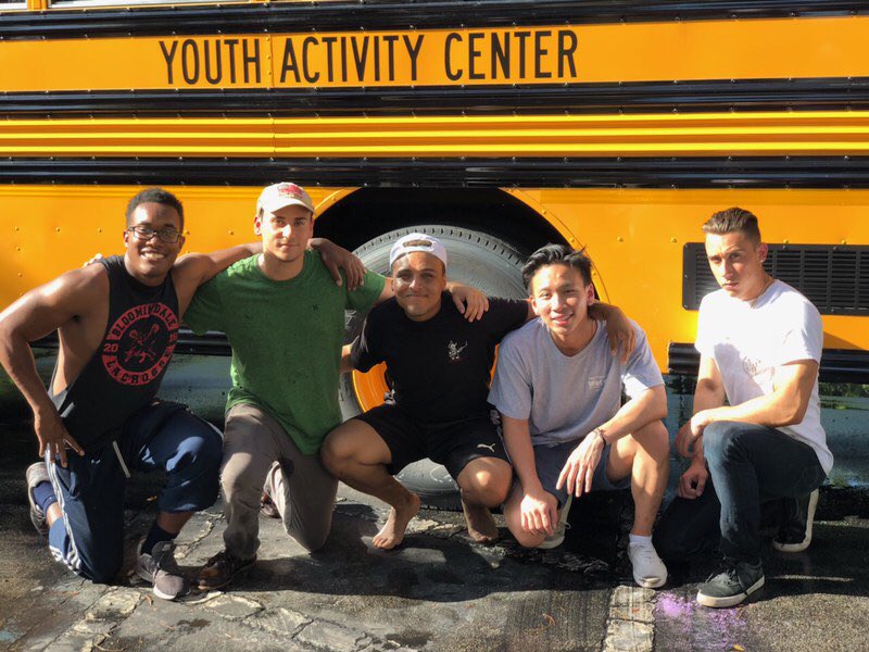 It might be the weekend, but your boys were hard at work volunteering at the youth activity center with <a href="/PhiMuFAU/">PHI MU ☆ KAPPA RHO</a>!