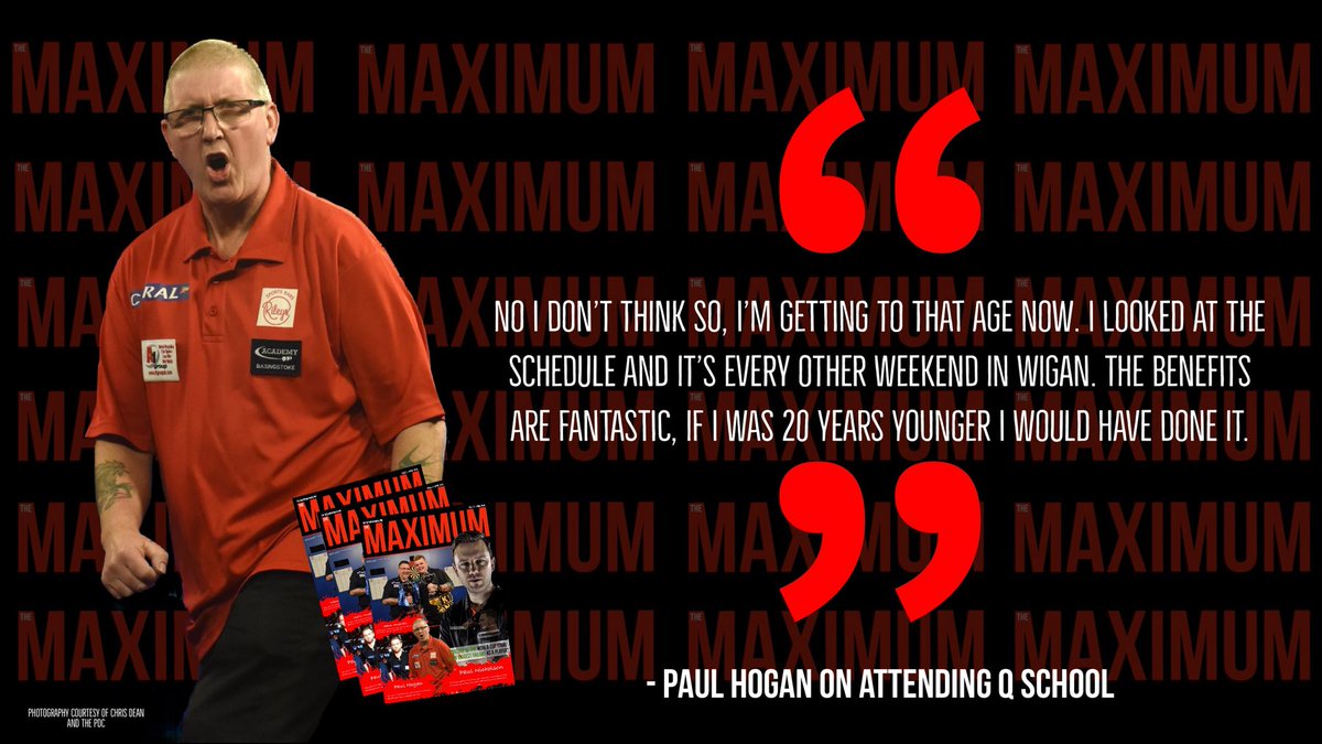 bhdarts's tweet photo. “No I don’t think so, I’m getting to that age now. I looked at the schedule and it’s every other weekend in Wigan. The benefits are fantastic, if I was 20 years younger I would have done it.” - Paul Hogan on going to Q School
#PDC #BDO #Darts #TheMaximum #LoveTheDarts https://t.co/oEeC5QAQUO