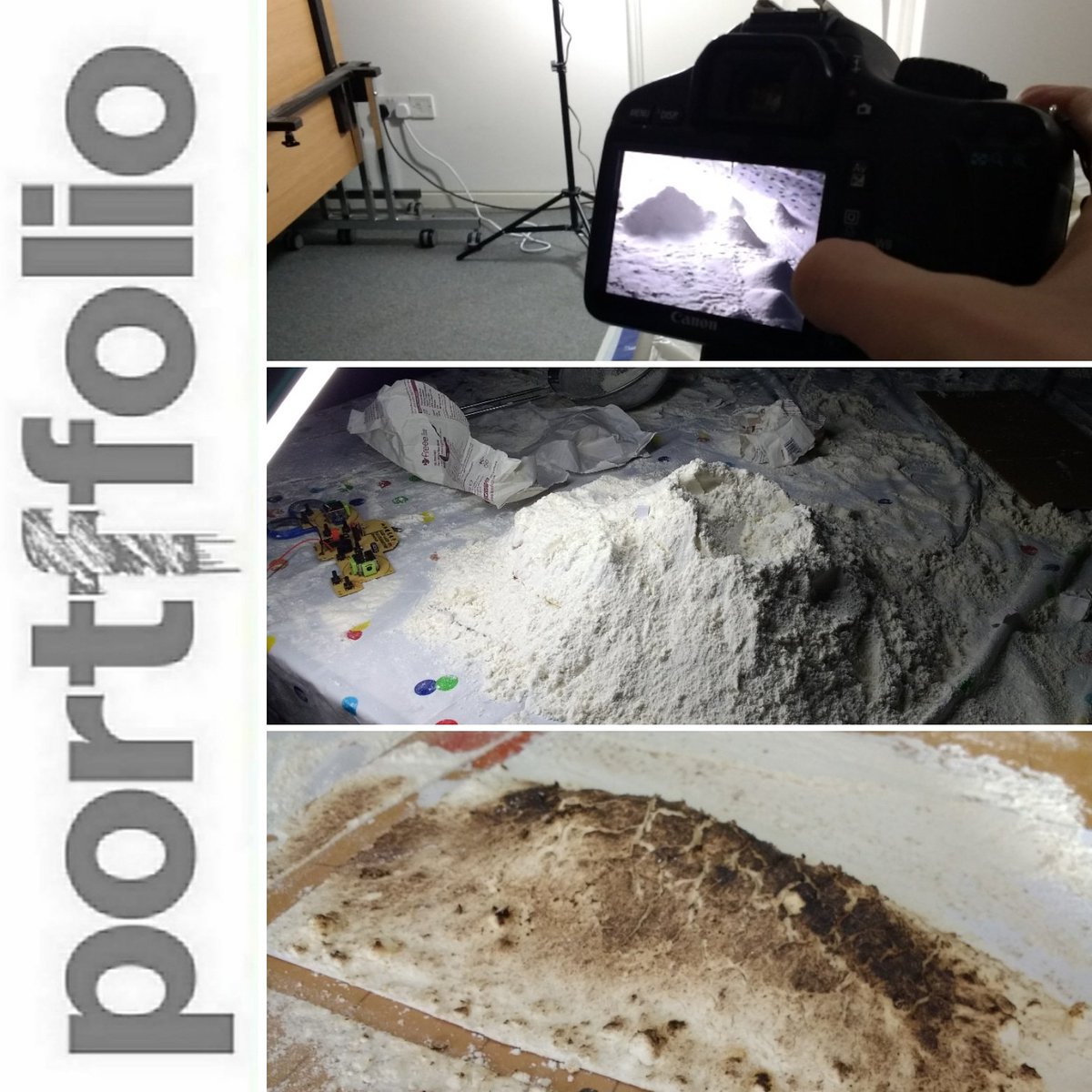 MOSTYN_Wales_'s tweet photo. Having fun making #landscapes using #flour and #canon #cameras with @jamesadamgriff  @mostyngallery as part of our #portffolio project #orielmostyn #mostyngallery #workshop https://t.co/paIbpnHr3Q