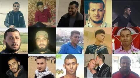 AgenceMediaPal's tweet image. Toutes ces personnes ont été assassinées par le régime israélien à #Gaza assiégée hier alors qu'elles participaient à une marche non-violente pour leur liberté et leur dignité..