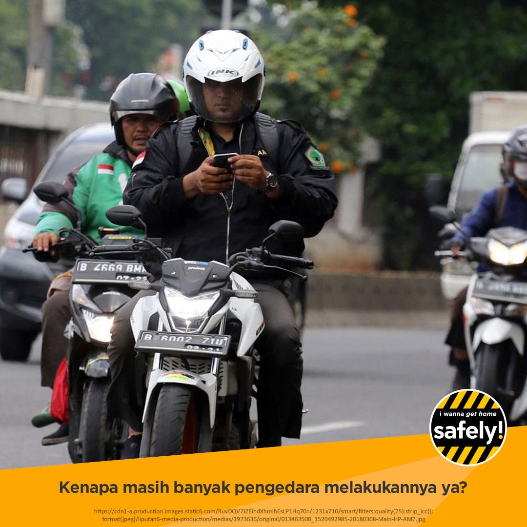 Sebenarnya bermain handphone dan mengetik pesan saat mengemudi itu enam kali lebih berbahaya daripada mengemudi dalam keadaan mabuk. Tapi kok masih banyak pengedara yang melakukannya ya? Kasih tahu dong alasannya.
