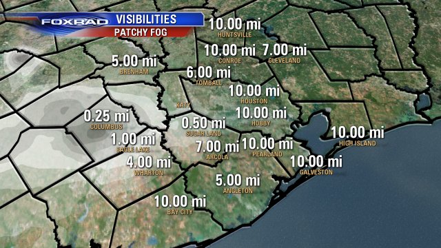 We've got some dense fog west of town. Careful peeps. #houstonweather
