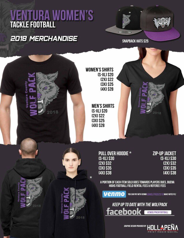 VCWolfpack's tweet image. #vcwolfpack is selling merchandise for this season. Direct message, talk to a player you know or just Venmo the $ in with notes!! #WFA #WFANews #womenstacklefootball #realwomenwearcleats #ithrowlikeagirlandproud