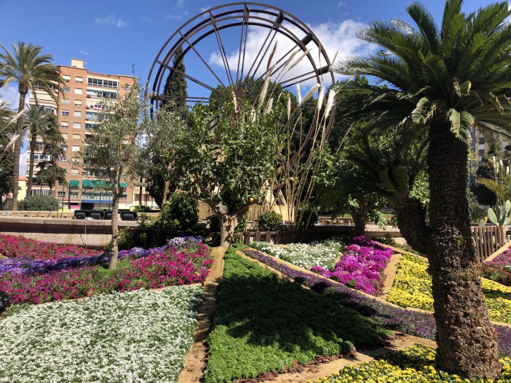 AytoMurcia's tweet photo. ¡Seguimos trabajando para dejar todo perfecto! Mirad cómo luce ya la noria de la #PlazaCircular Esperamos que este año realicéis la ruta por todos los #JardinesDePrimavera y compartáis vuestras fotografías ¡Qué bonita está  #Murcia en #Primavera! #LaPrimaveraEmpiezaEnMurcia https://t.co/TgV20136R0