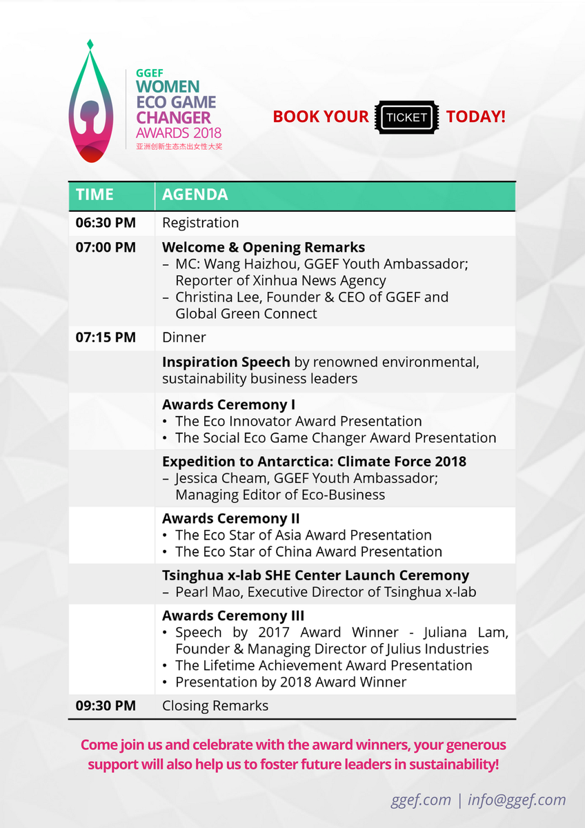 ggefggef's tweet photo. JOIN US as we showcase inspirational stories and extraordinary achievements of the Women Eco Game Changers! #GGEF #WEGCA #AwardsNight2018 #Sustainability #DoGoodDoWell #EcoGameChanger #Women #Empowerment #Recognition #Impact #Environment #Community - https://t.co/9dtAdeAnFp https://t.co/iITlkBPuGZ