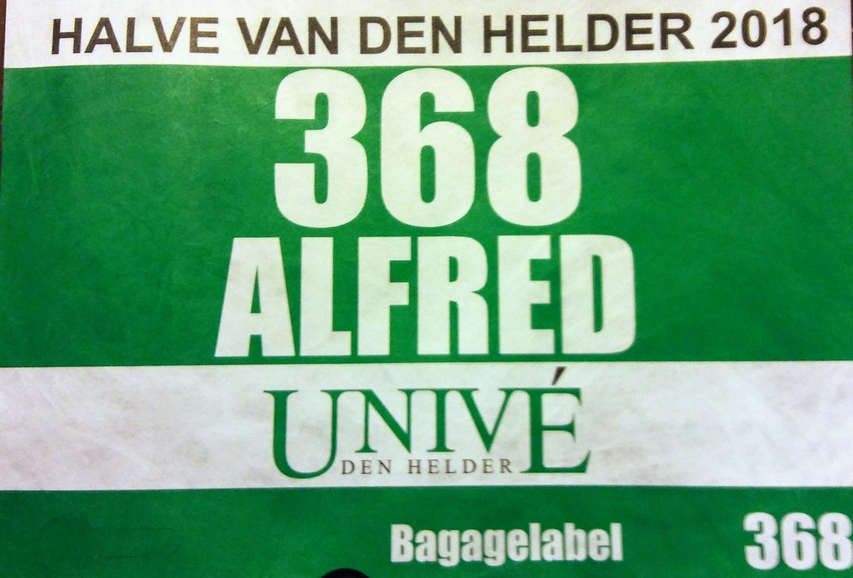 Startnummer ontvangen van <a href="/HalveDenHelder/">Halve van Den Helder</a> Een van mijn favoriete parcoursen en rechtstreeks gratis met keuzedag met trein <a href="/NS_online/">NS online</a> vanuit Ede bereikbaar. Eerst maandag nog de <a href="/halvevandehaar/">De halve van De Haar</a> lopen.