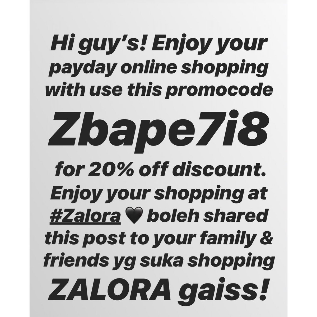 iszerah__'s tweet image. Shared this to your family &amp;amp; friends 💖 #zaloraRaya #zaloracode #zalora #zalorapayday #zalora2018