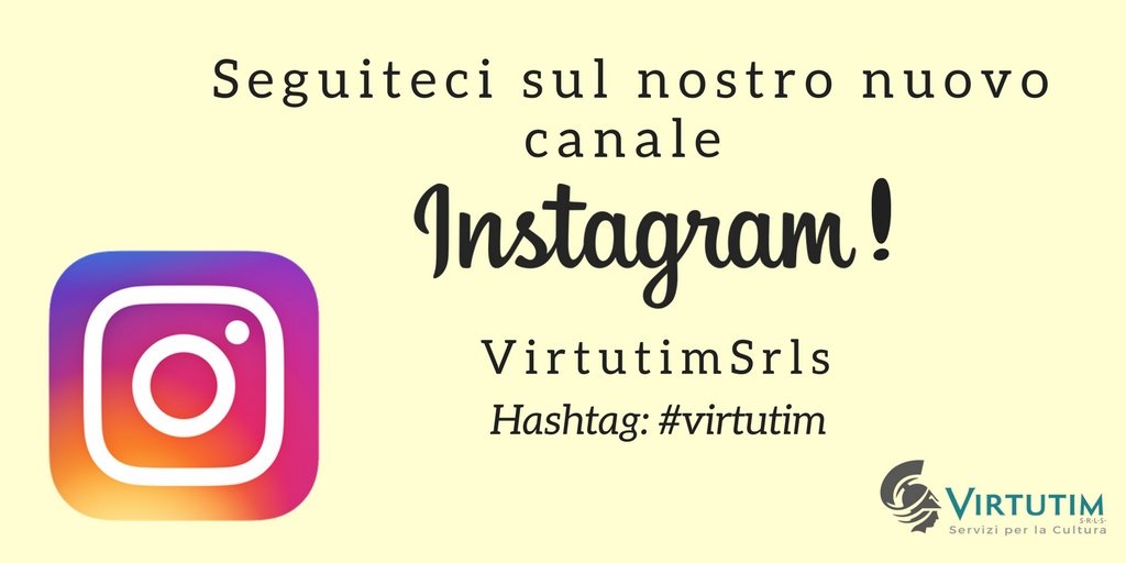 Abbiamo un regalo di Pasqua per voi: il nostro nuovo canale Instagram 😜 seguiteci! 
Vi aspettiamo per condividere con voi tante foto e notizie! 😍▶ instagram.com/virtutimsrls/

#instagram #news