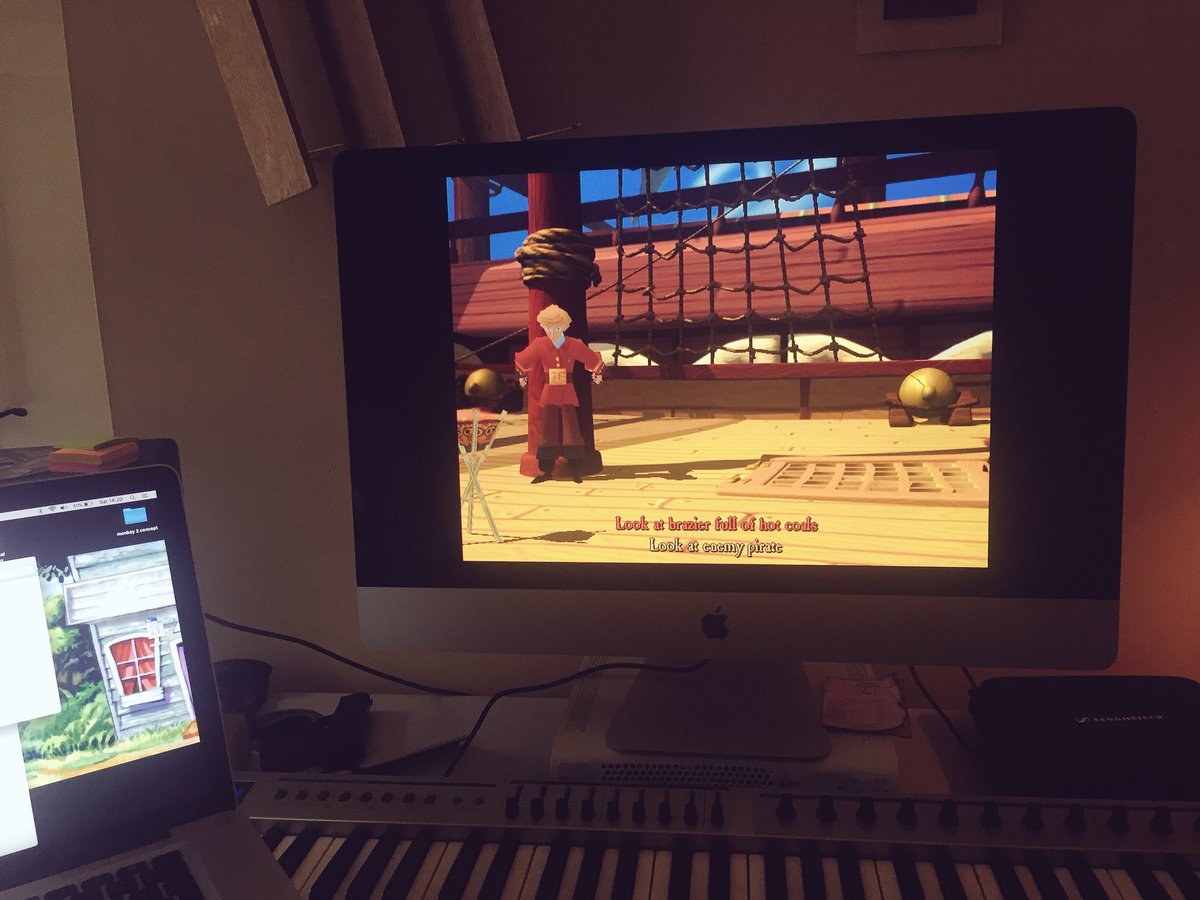 Hit_The_Snake's tweet photo. Getting βEscape from Monkey Islandβ working flawlessly on a modern Mac, using my original βwindowsβ discs seem so wrong... but feels oh so right - Jack #monkeyisland #whatsthesecret #guybrush #threeheadedmonkey https://t.co/zO3sENQyZ3