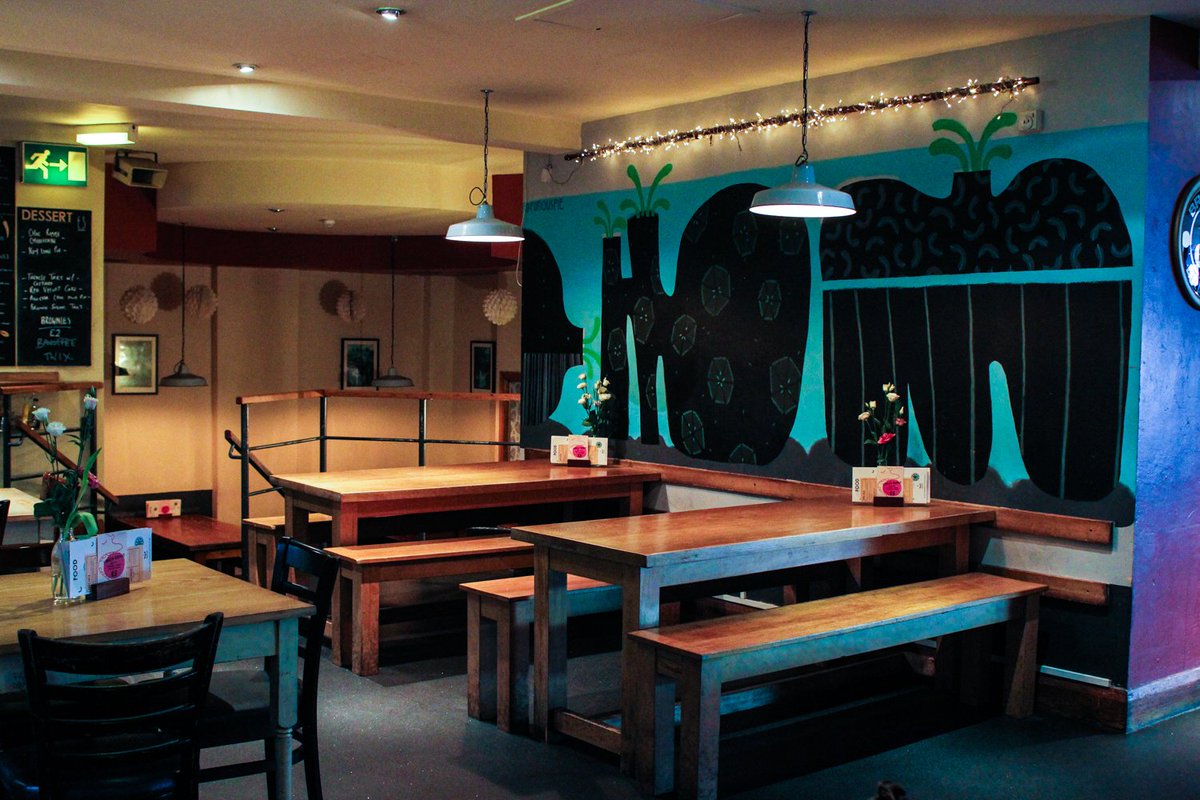 Lovely view here of <a href="/furiouspie/">Ben Harrison</a> 's mural in our bar ~ Got some work for our walls yourself? email examples to judewainwright@fontbar.com super!