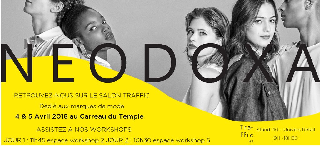 NeodoxaMerch's tweet image. Vous êtes professionnel de la mode? Vous souhaitez participer au #salontraffic les 4 &amp;amp; 5 Avril au @CarreauDuTemple et découvrir nos services d’externalisation du #merchandising opérationnel? Demandez-nous votre invitation ;) #neodoxa