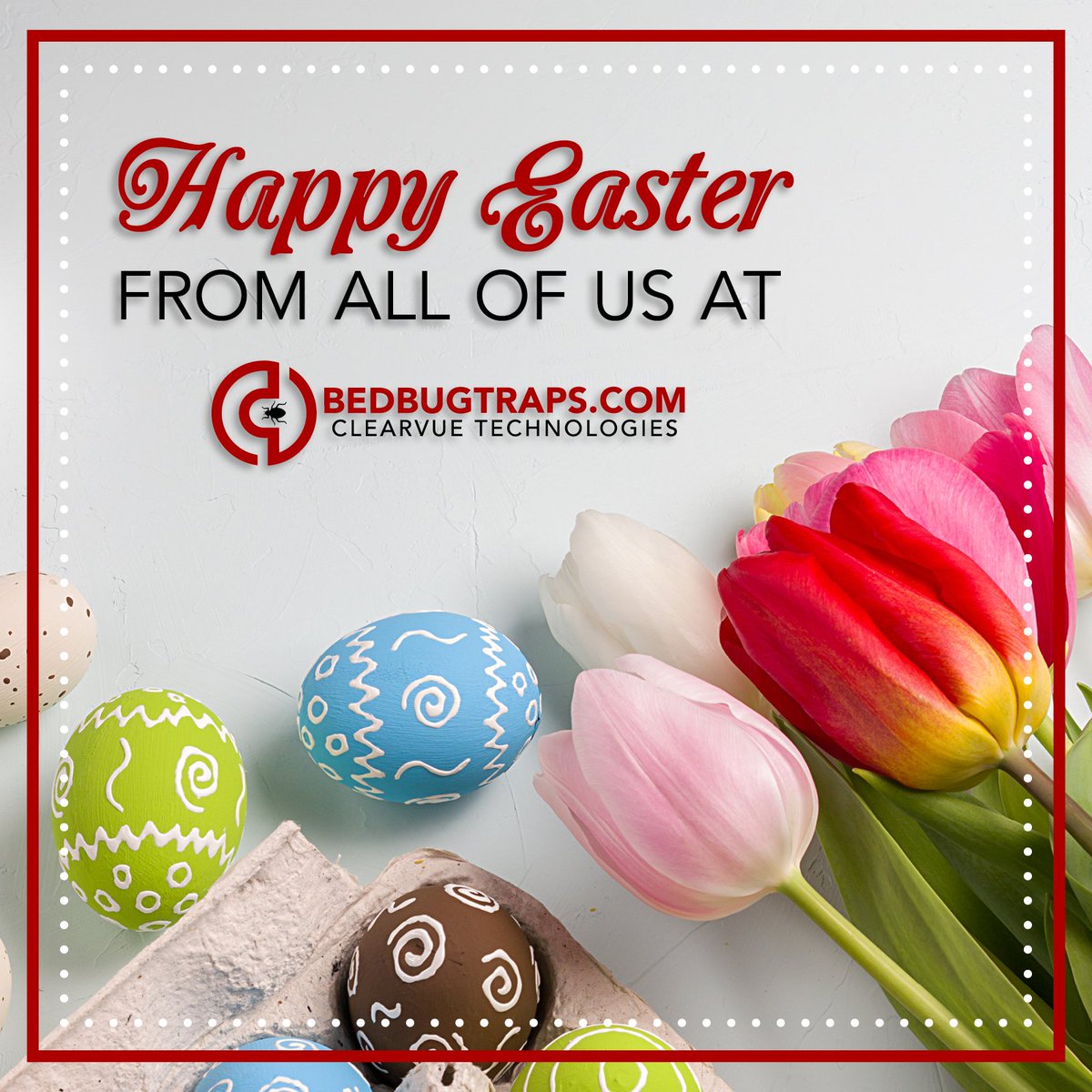 ClearVueTraps's tweet image. Happy Easter to you all. May it be filled with Joy and family, and free of...well, you know.
#easterbunny #easterbasket #bunnieshatebedbugstoo