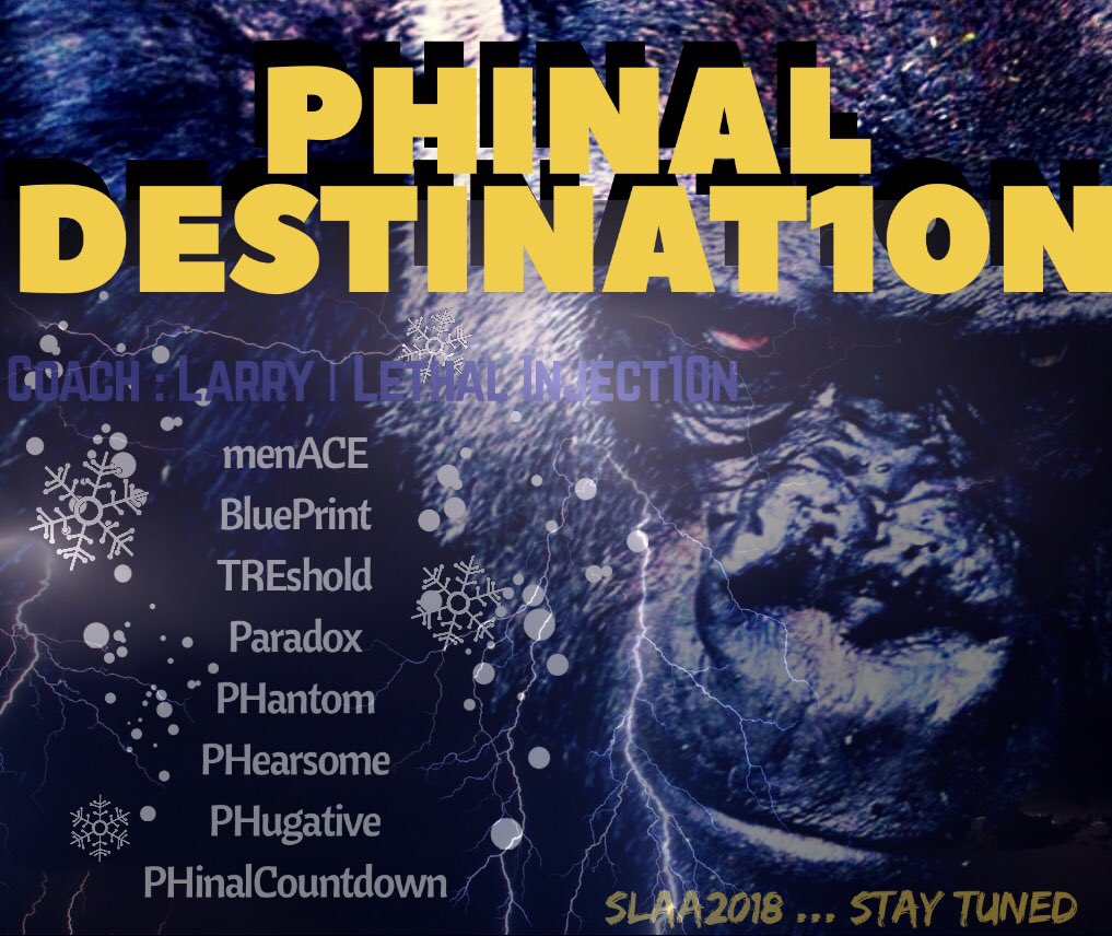 niasdiary's tweet photo. Any flyer you see similar to this was a copy lol but just be ready for us 🤣 #phinaldestination #SLAA2K18 https://t.co/OE56eGbLA8