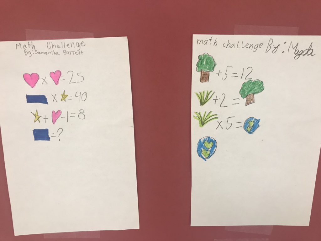 jennifeready22's tweet photo. After solving a #mathchallenge daily for a couple weeks, time to challenge Ss to create their own #mathchallenge for others. #mathematicalthinking #higherlevellearning @EicholdMertzMST @MobilePublicSch @mashupmath @MDuBoseAdams @SuperPeek https://t.co/ndWcQTF7Aq