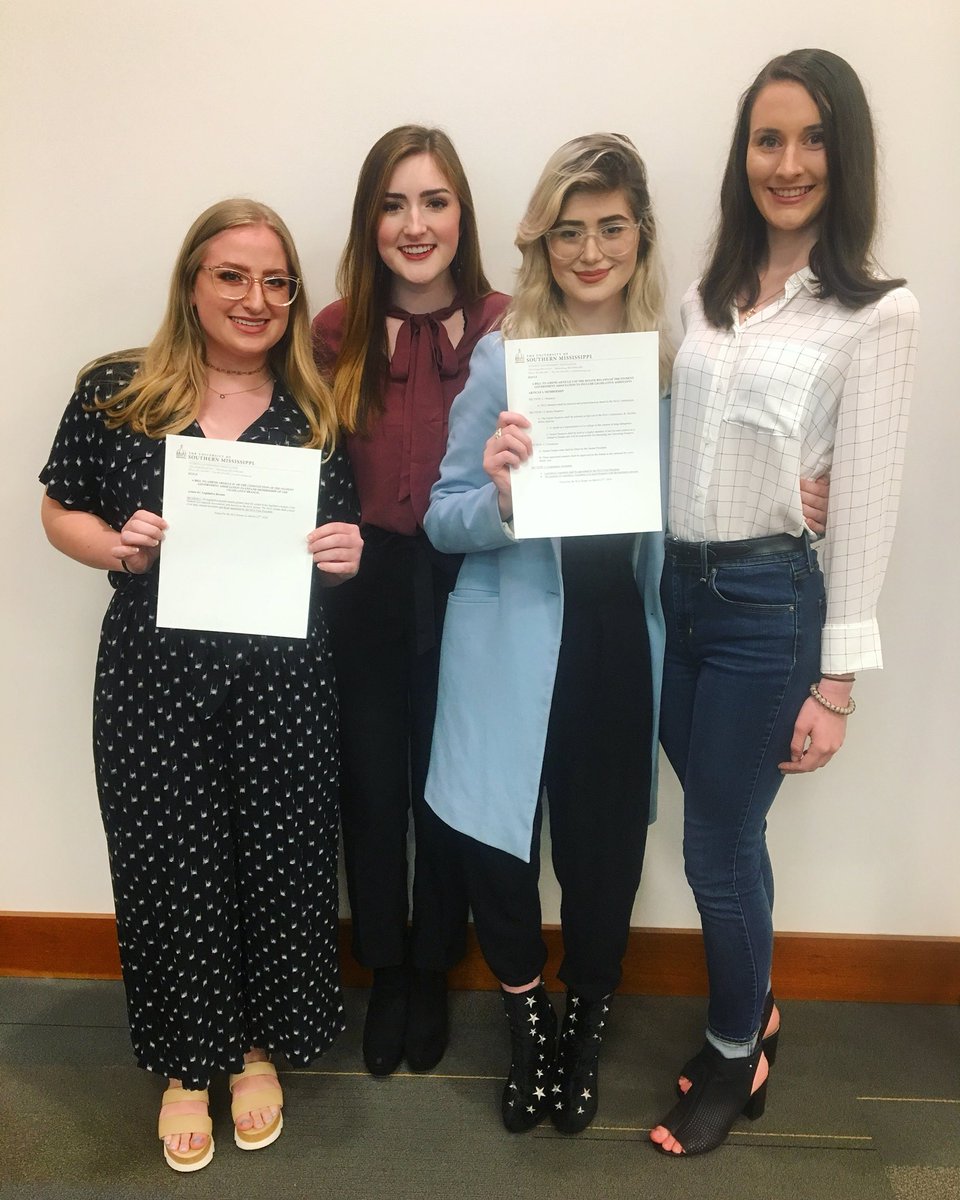 Congratulations to Senators SK Stewart, Hatten Livingston, Dorothy Gault, and Ceili Rassier for passing Bills 3 and 4 of the Spring 2018 Semester. Their bills amend the SGA Constitution and Senate Bylaws to add the position of “Legislative Assistants” to the legislative branch.