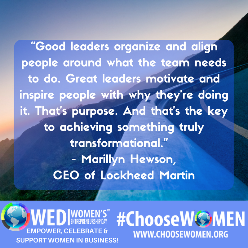 PricelessWoman2's tweet photo. “Good leaders organize and align people around what the team needs to do. Great leaders motivate and inspire people with why they’re doing it. That’s purpose. And that’s the key to achieving something truly transformational.” Marillyn Hewson @LockheedMartin #WomenWOW #ChooseWOMEN https://t.co/VBKCnGuhjA