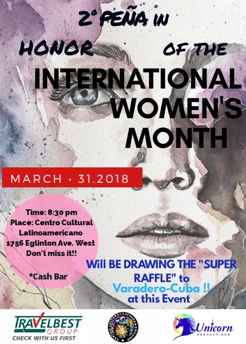unicornpro_to's tweet photo. TODAY 
Saturday, March 31 .
Super Event to close the month dedicated to Women's !
At this event we will drawing the raffle to "Varadero-Cuba"!!
Get your tickets soon !!!
Everybody is welcome to this wonderful event. Do not miss it!! https://t.co/JOEN5r6tKT