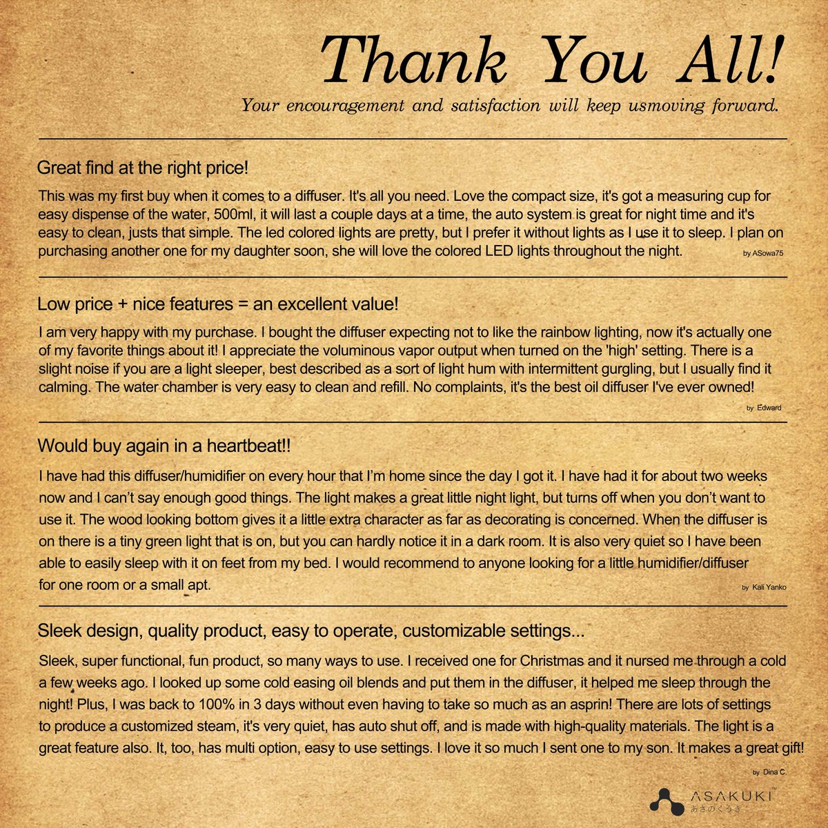 AsakukiOfficial's tweet photo. Thank you all! Your satisfaction is paramount and will keep us moving forward! #ASAKUKI #amazon
Click here to see more item https://t.co/HC0uo8x1WA https://t.co/uXkEPCP5cE