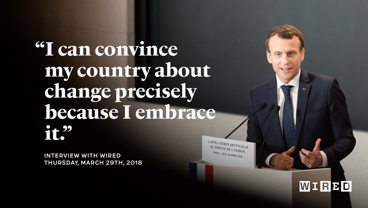 #IA interview of <a href="/EmmanuelMacron/">Emmanuel Macron</a> with <a href="/WIRED/">WIRED</a> on artificial intelligence : wired.com/story/emmanuel…