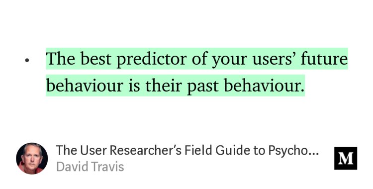 “The User Researcher’s Field Guide to Psychology” — <a href="/userfocus/">David Travis</a> medium.com/@userfocus/the…