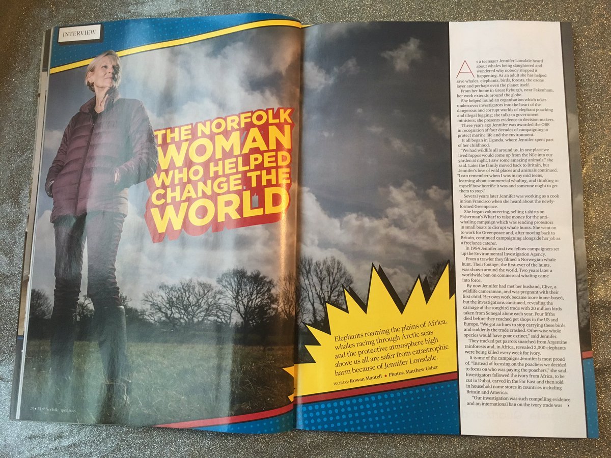 Discover the inspiring story of Norfolk environmental superwoman <a href="/JenniferLons/">Jennifer Lonsdale</a> in April 's <a href="/NorfolkMagazine/">Norfolk Magazine</a> <a href="/EIA_News/">Environmental Investigation Agency</a>