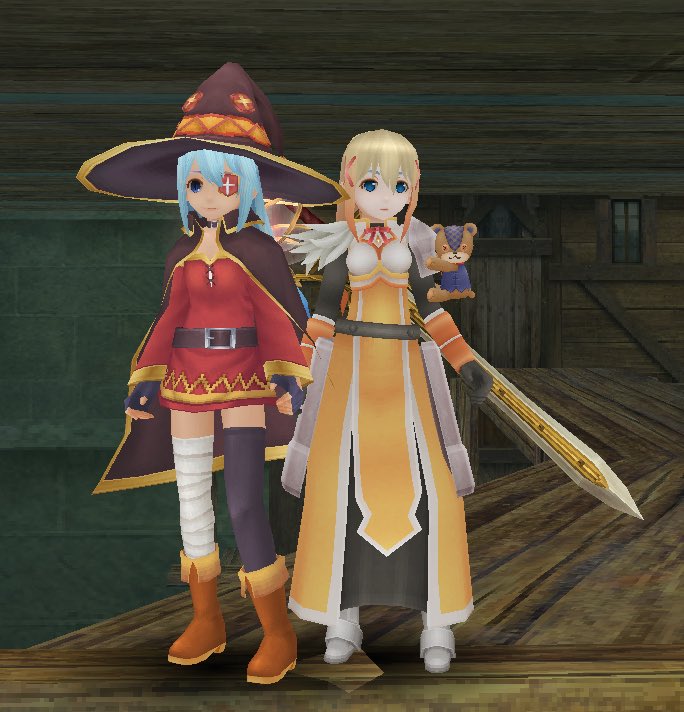 マカン トーラム 日付変わって解読班とガチャ 艸 わたしは狙いどおりダクネス揃いました٩ ˊᗜˋ و 解読班はアクアのめぐみんコスwww わたしもめぐみんの帽子手に入ったから 打てる 艸 トーラム トーラムオンライン このすば2コラボ